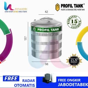 tangki air stainless steel ps 1100 profil tank tanpa kaki