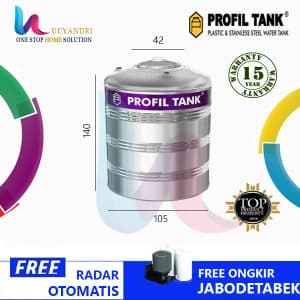 tangki air stainless steel ps 1500 profil tank tanpa kaki
