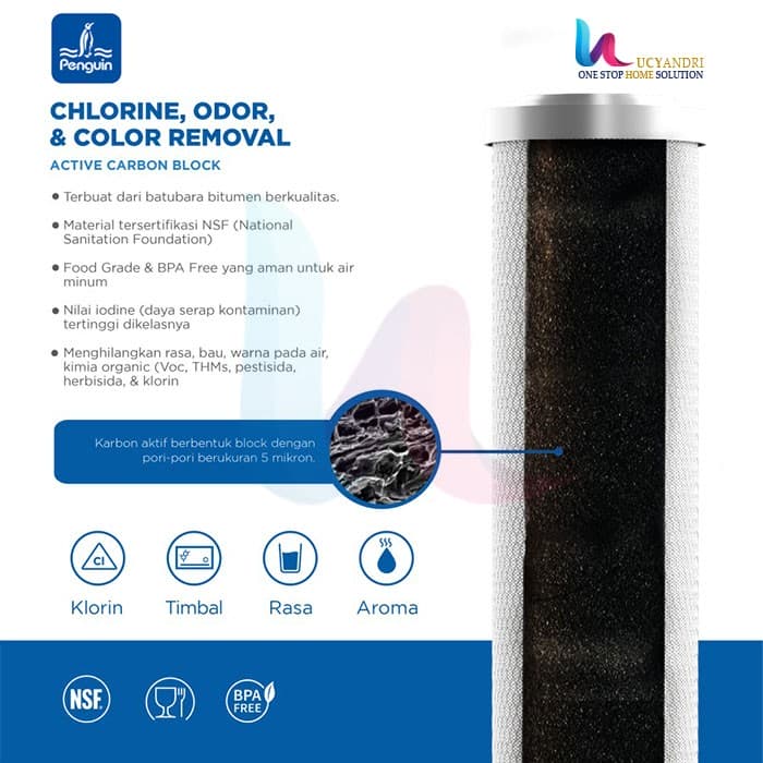 paket filter air penguin pbf 10 cto gac spesifikasi filter air catridge fc 10 cto