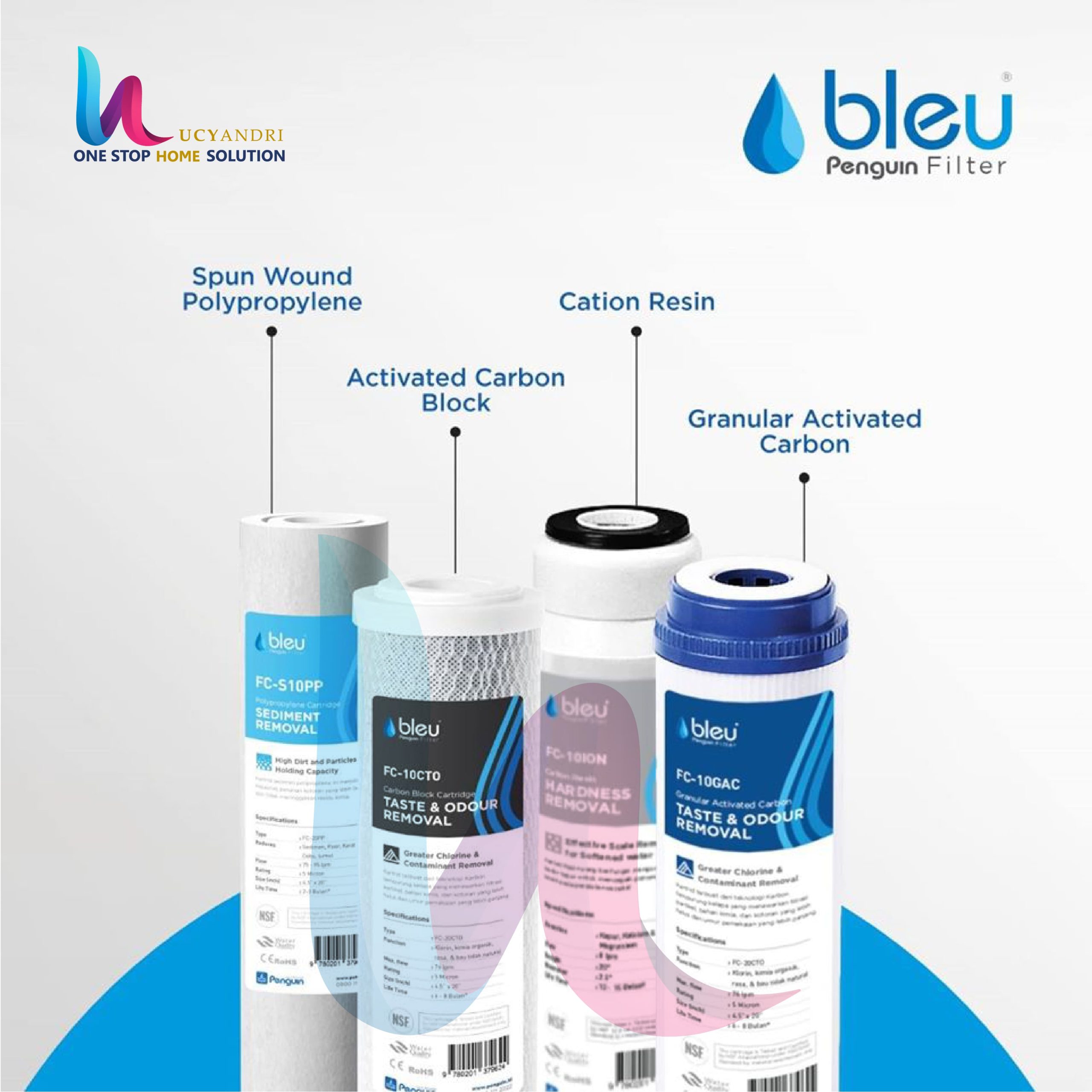 filter air penguin pbf 10 gac catridge bleu penguin water filter