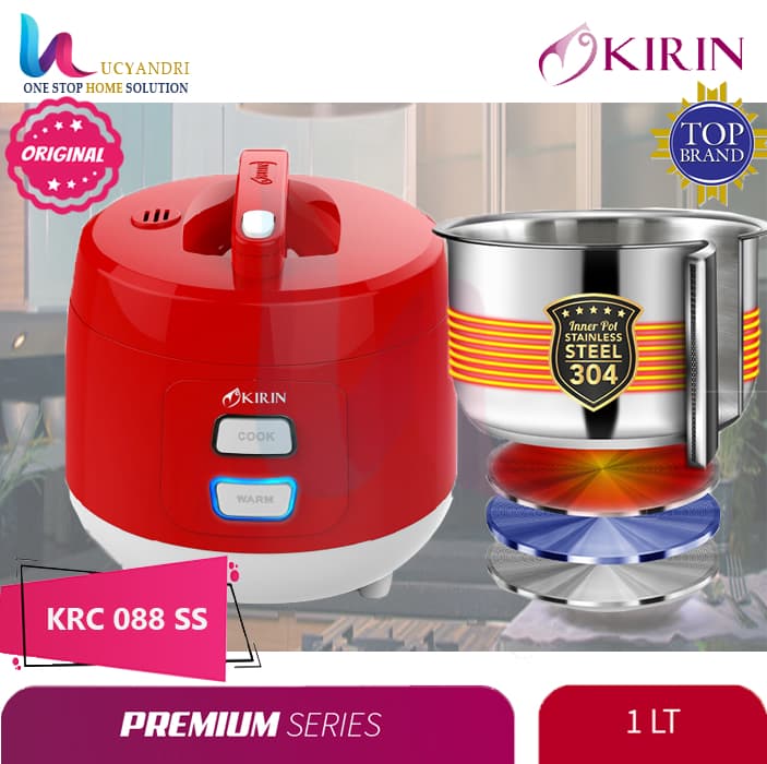 rice coocker kirin krc 88 ss kapasitas 1 liter rice coocker kirin krc 88 ss kapasitas 1 liter